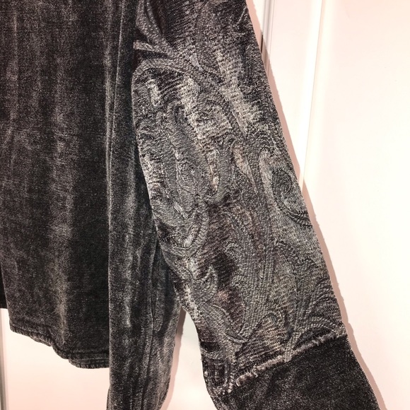 Flashback Gray Mixed Embroidered Jacket, Size L - Picture 6 of 10